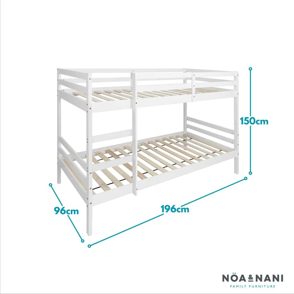 Nöa and Nani Jakke Bunk Bed with Straight Ladder in White 6