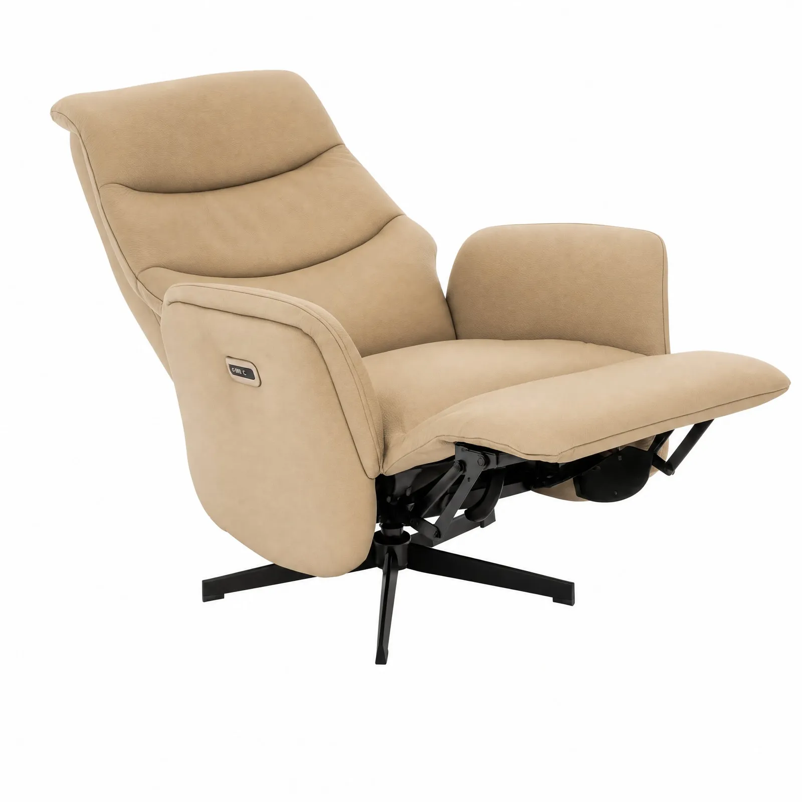 Uxbridge Electric Recliner Chair With Battery, Neutral Leather | Barker & Stonehouse 2