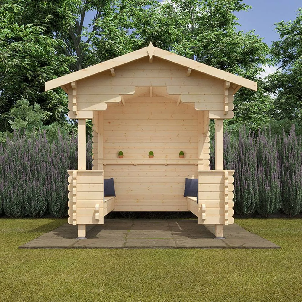 Buttercup Farm The Outdoor Shelter 44mm Cabin - L235 x W235 x H262.3 cm in Natural 2