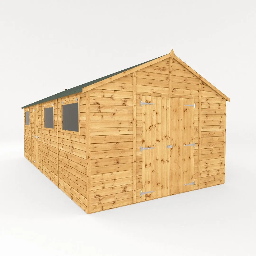 Mercia 20 x 10 Ft Premium Shiplap Apex Workshop - L606.2 x W322.7 x H252.4 cm in Brown