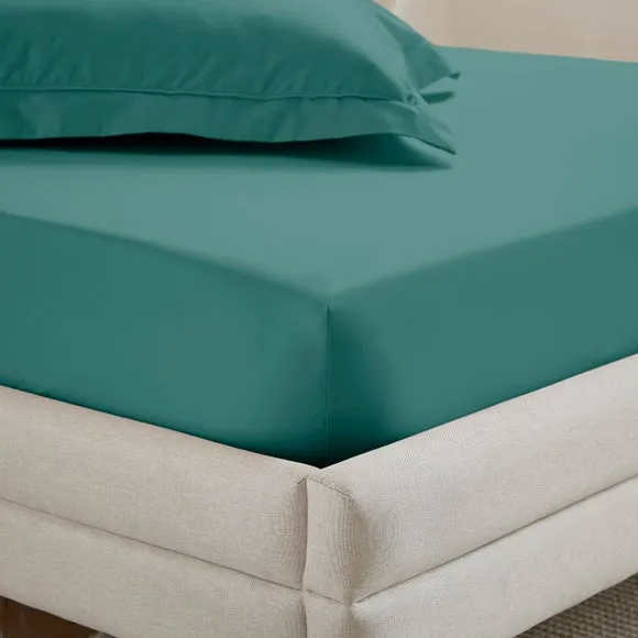 Dorma Crisp & Fresh 400 Thread Count Egyptian Cotton Percale Fitted Sheet 1