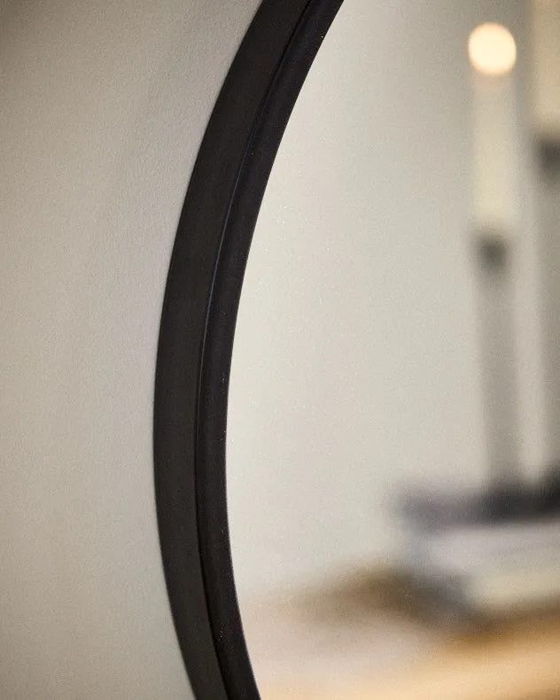 Dibor Classic Black Circular Decorative Framed Mirror Bathroom, Bedroom, Hallway Wall Mirror 60cm 4