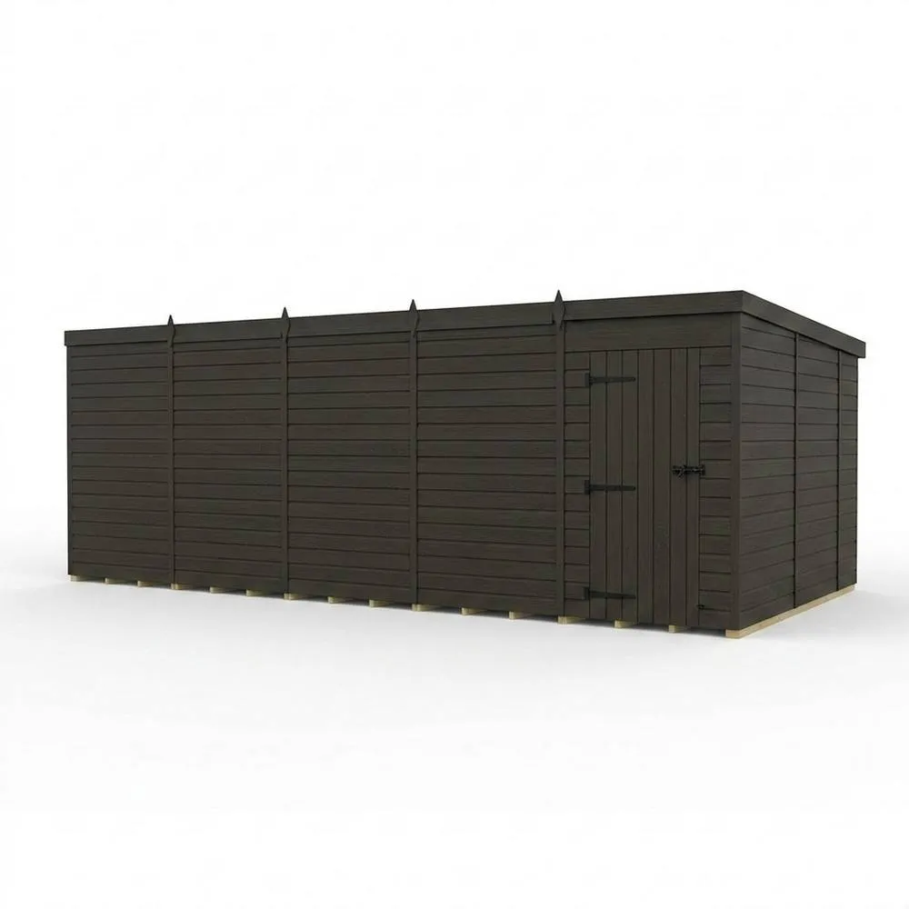 Buttercup Farm 20ft x 10ft Composite Pent Garden Shed Single Door No Windows in Grey