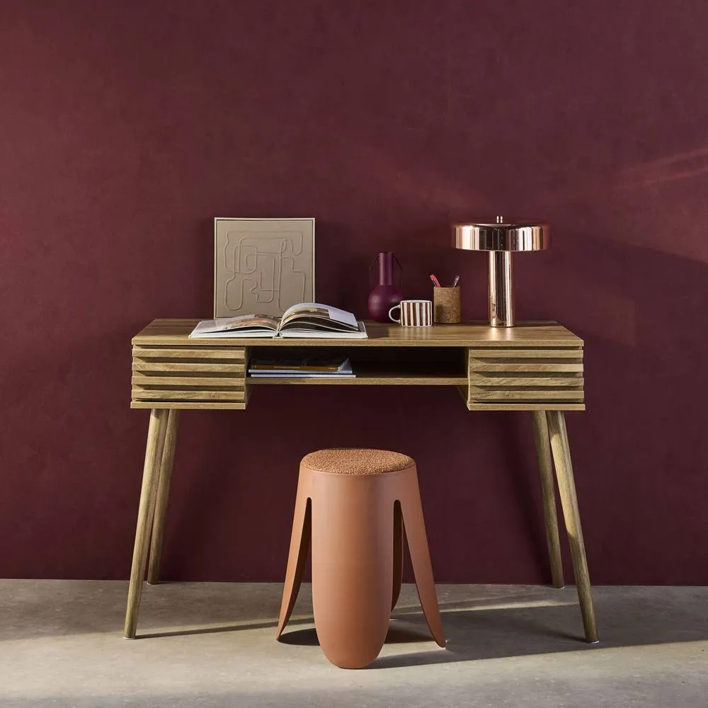 sweeek 2-drawers Wooden Effect Desk in Light Brown 4