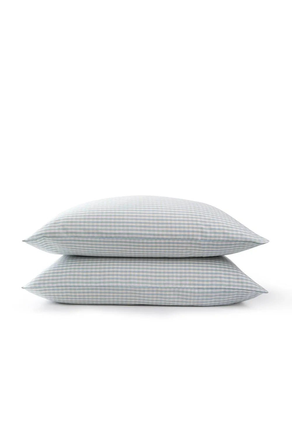 CHRISTY 'Gingham Yarn Dye' Textured Airy Yarn Dye Cotton Pillowcase Pair in Blue 2