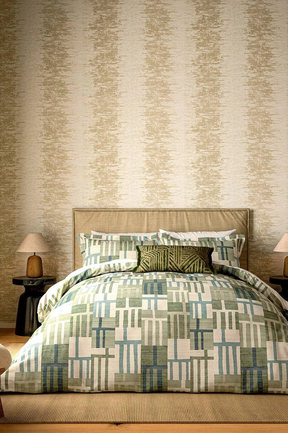 Harlequin 'Monolith' Cotton Duvet Cover Set in Jade