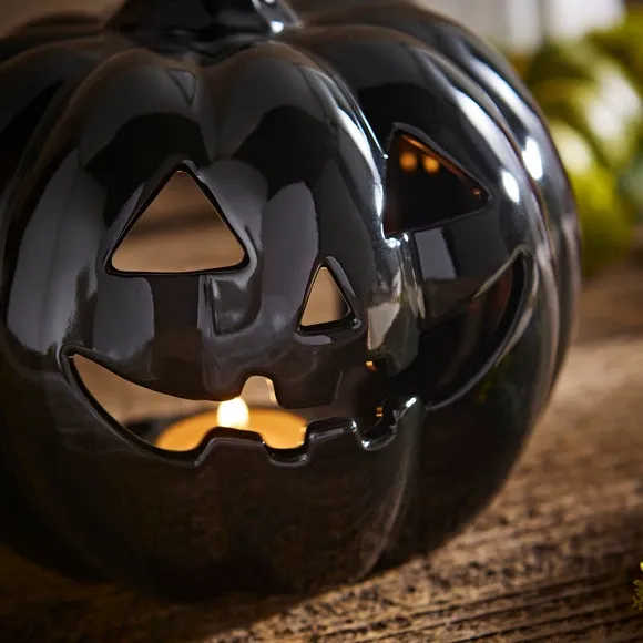 Gloss Large Ceramic Pumpkin Candle Holder 2