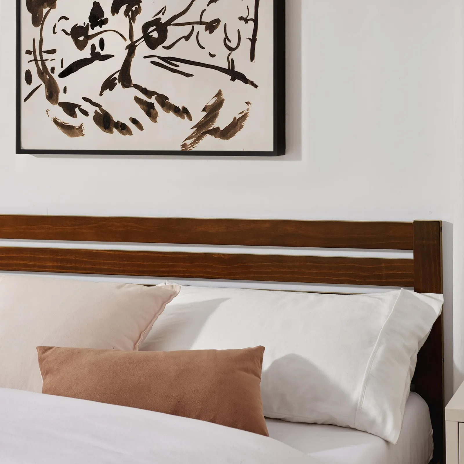 FurnitureboxUK Declan Solid Pine Double Bed Frame in Walnut 3