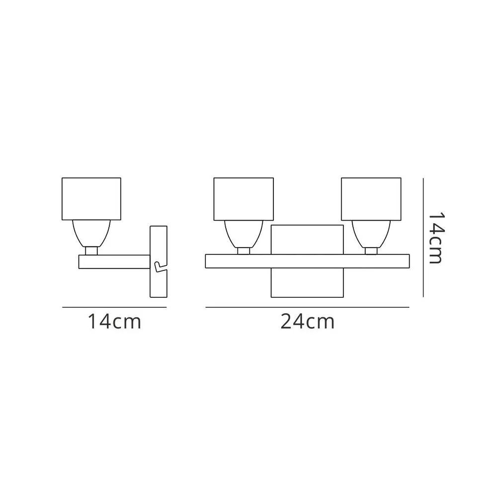 Netlighting (0004 030) Cuadrax Wall Lamp Switched 2 Light G9 Polished Chrome in Silver 5