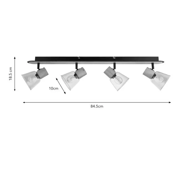 Zoya Industrial 4 Light Adjustable Spotlight Bar 6