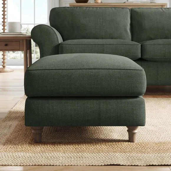 Flori Tonal Plush Chenille Footstool 3