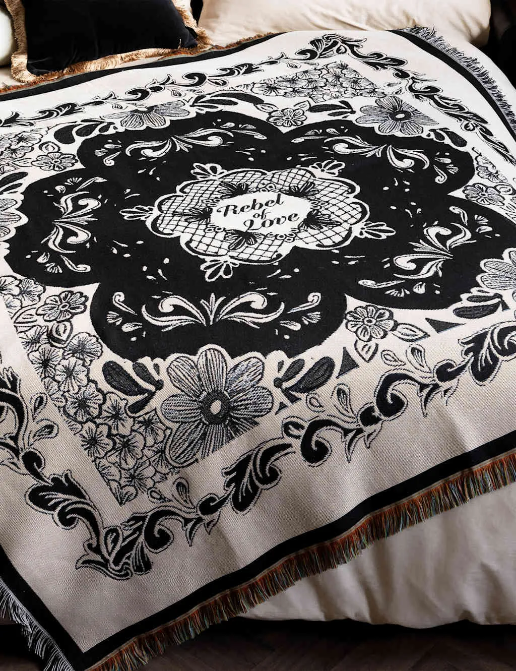 Rockett St George Patterned Throw Black Mix