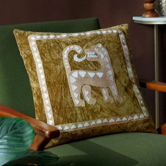 Dynasty Tiger Square Cushion