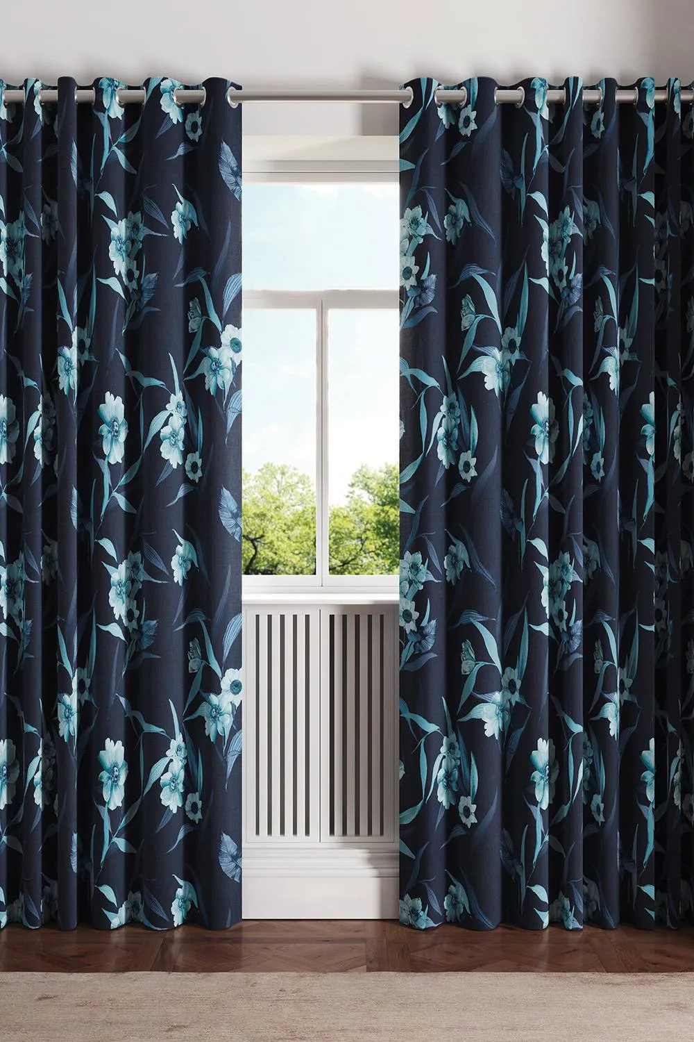 Ted Baker 'Cabana' Cotton Lined Curtains in Navy 1