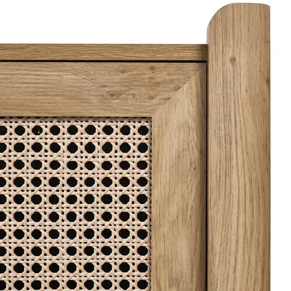 Sydney 3 Door Oak Effect Sideboard with Rattan Print 5