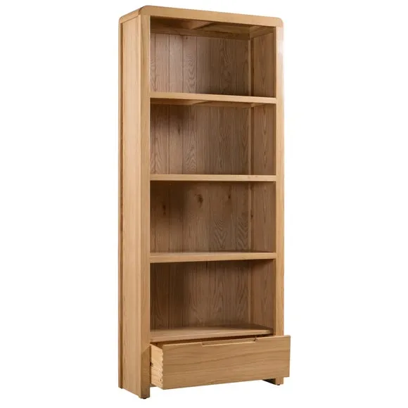 Curve Tall Bookcase, Oak 6
