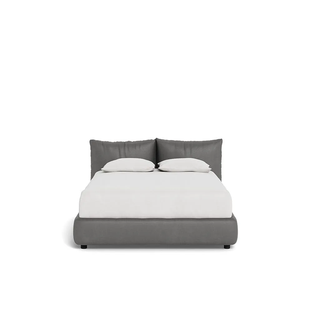 Heal's Pillow Bed Double Luxury Leather Slate 1