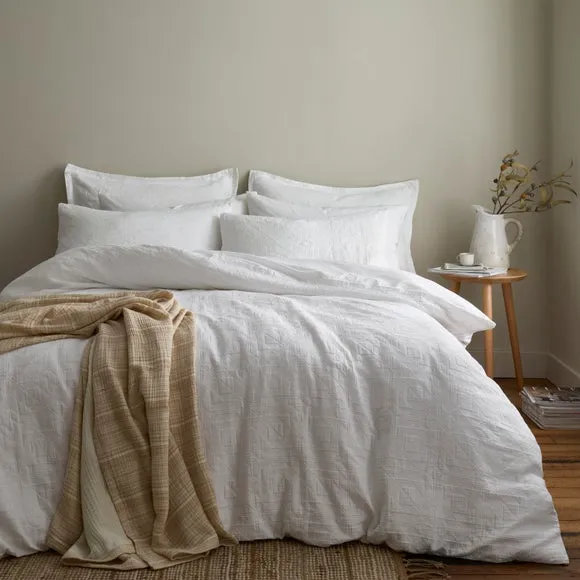 Geo Matalasse Jacquard 100% Cotton Duvet Cover & Pillowcase Set 5