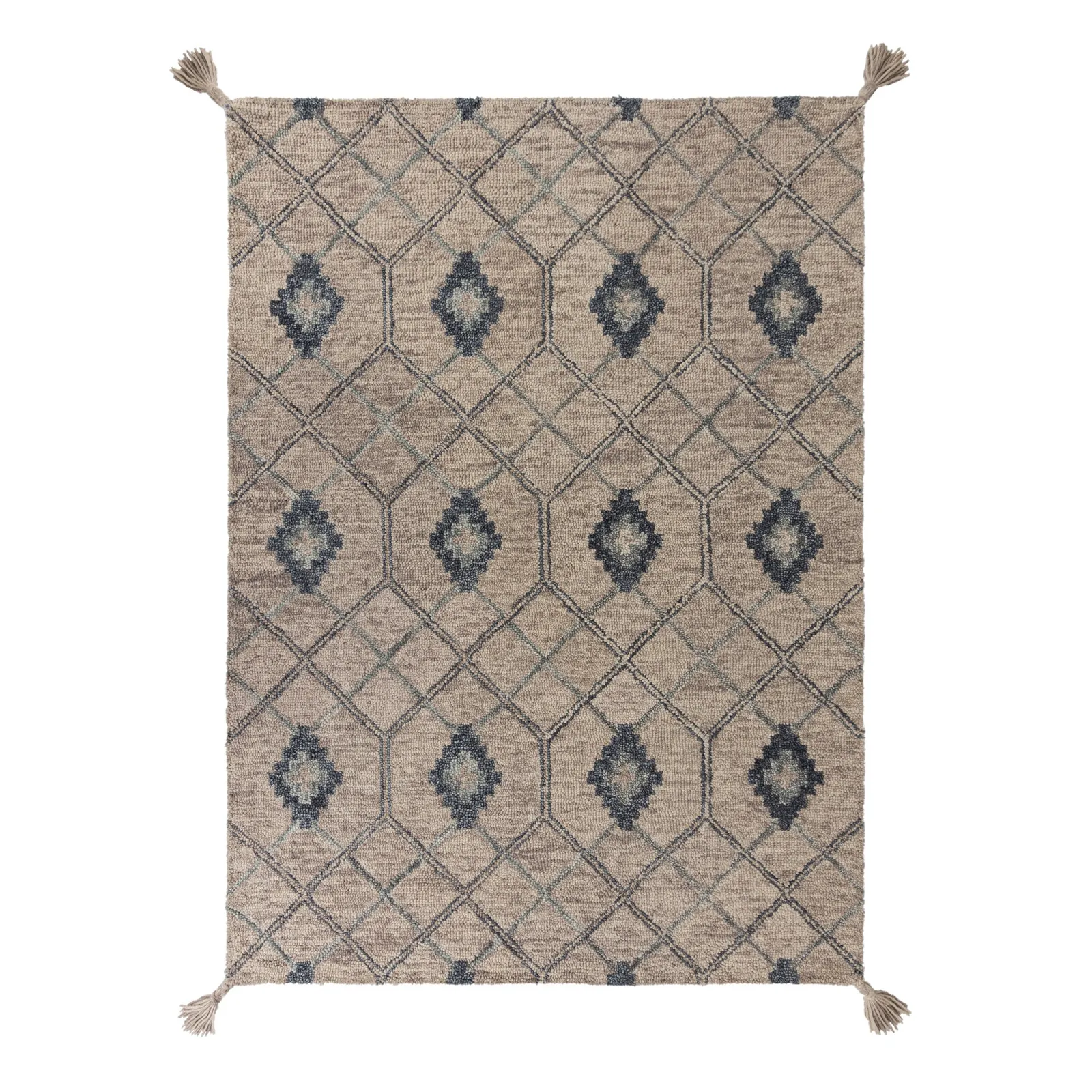 Diego Geometric Rug Beige and Blue