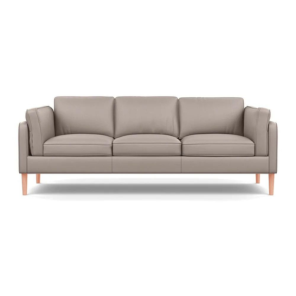 Heal's Sonno 4 Str Sofa Grain Leather Light Grey 060 Natural Feet 1