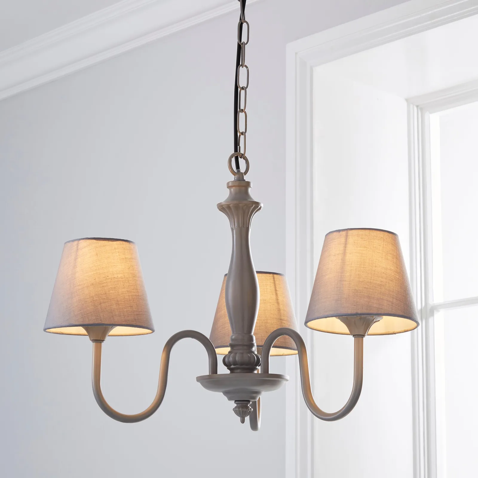 Tofty 3 Light Grey Ceiling Fitting Grey