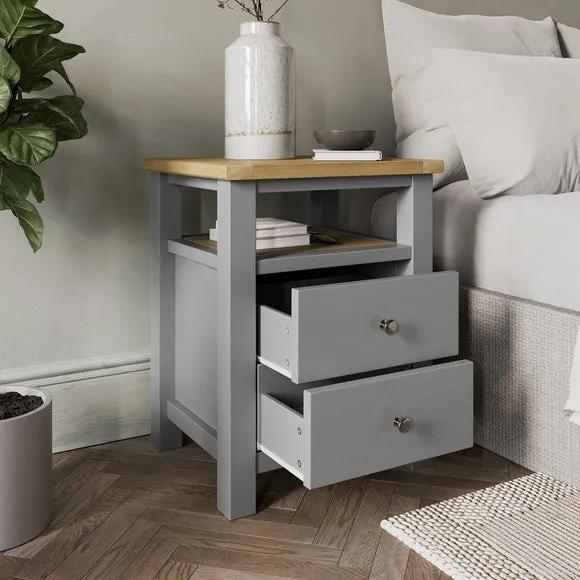 Olney 2 Drawer Bedside Table 2