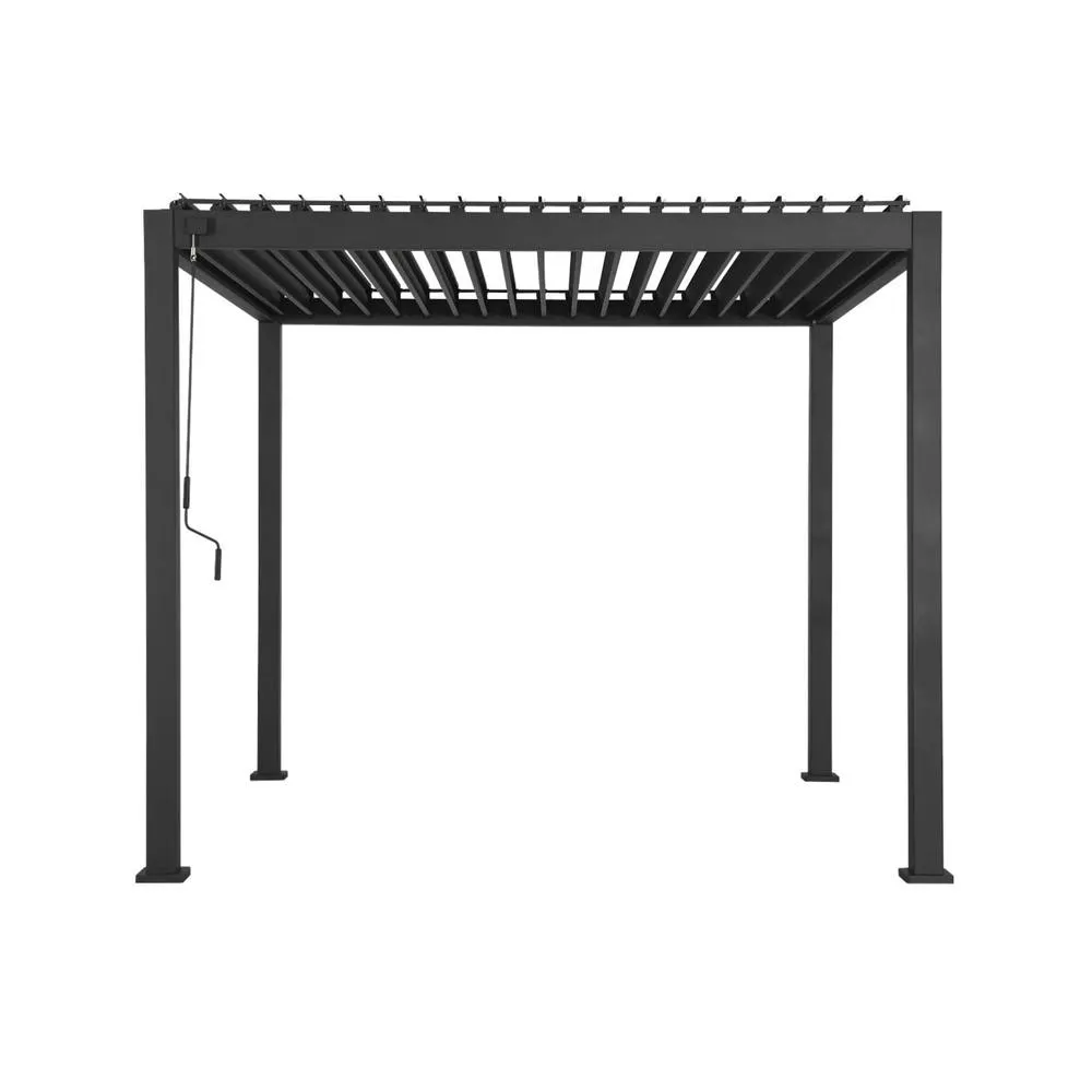 sweeek Louvered pergola aluminium 3 x 3m V2 in Dark Grey 6