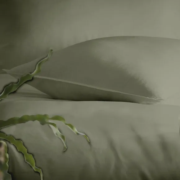 Appletree Cassia Khaki 100% Cotton Duvet Cover and Pillowcase Set 4