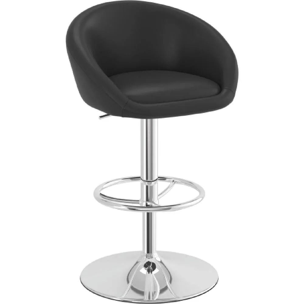 netfurniture Lombardy Kitchen Breakfast Bar Stool - Black Seat Chrome Frame 3
