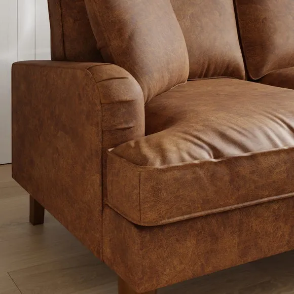 Beatrice Relaxed Faux Leather Corner Chaise Sofa 3
