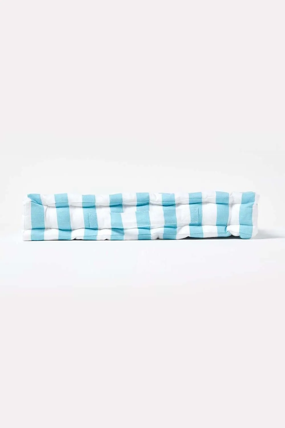Homescapes Cotton Thick Stripe Floor Cushion in Blue 5