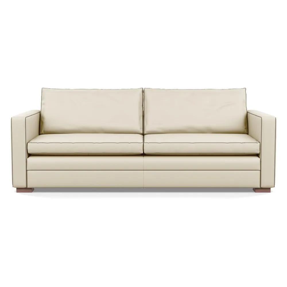 Heal's Palermo 4 Seater Sofa Leather Grain Storm 006 Walnut Feet 1