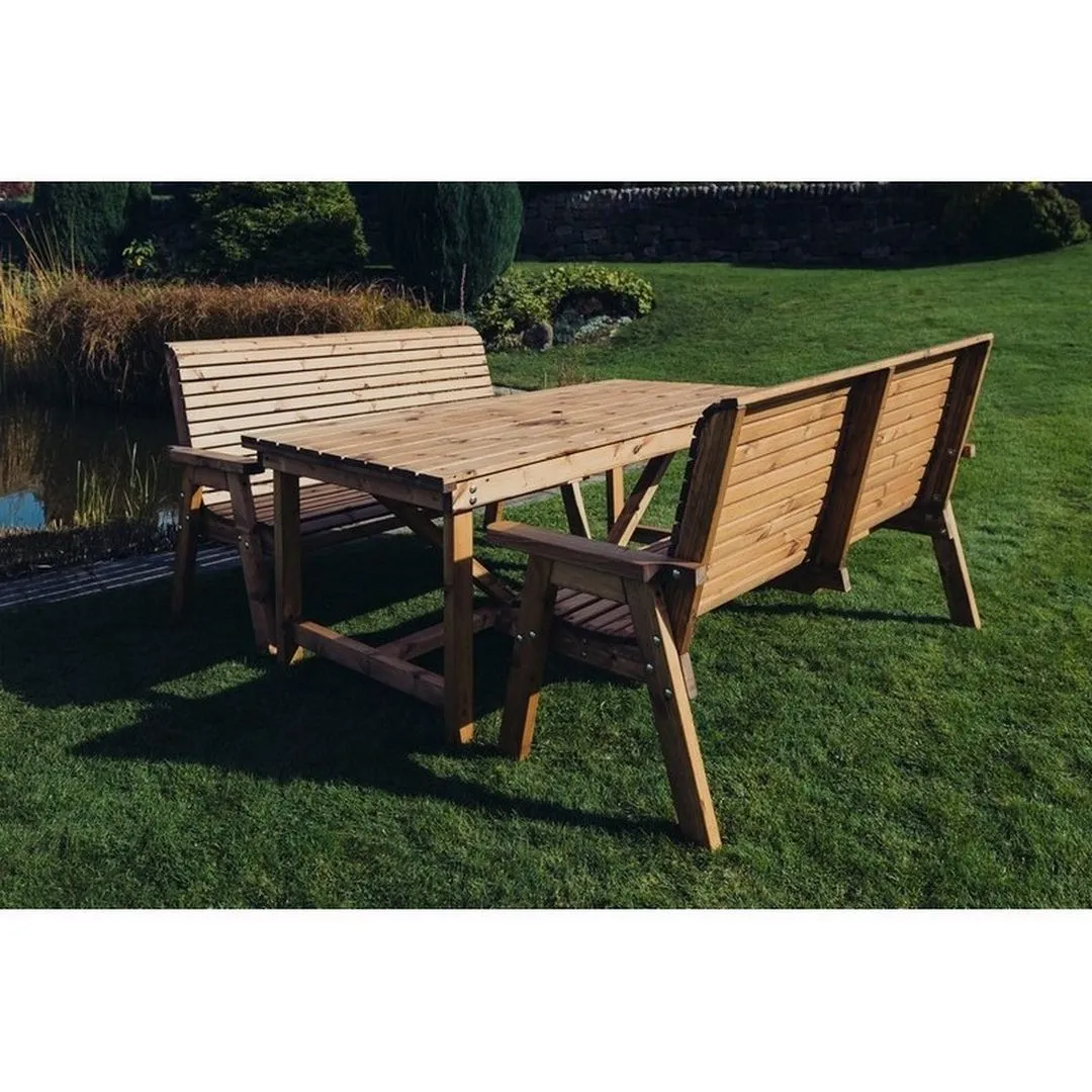 Churnet Valley Garden Furniture Ltd Valley 6 Seat Set 2X3B Table - Timber - Minimal Assembly Required in Brown