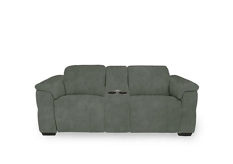 Inca Fabric 2 Seater Power Recliner Sofa with Pop Up Light Console and Power Headrests - Dexter Fern