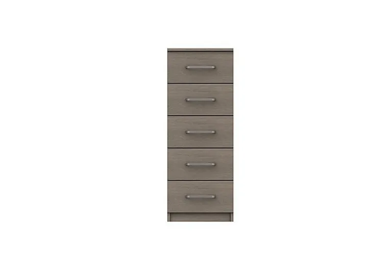 London Bedroomsfriars 5 Drawer Tall Chest - Beige Grey Oak