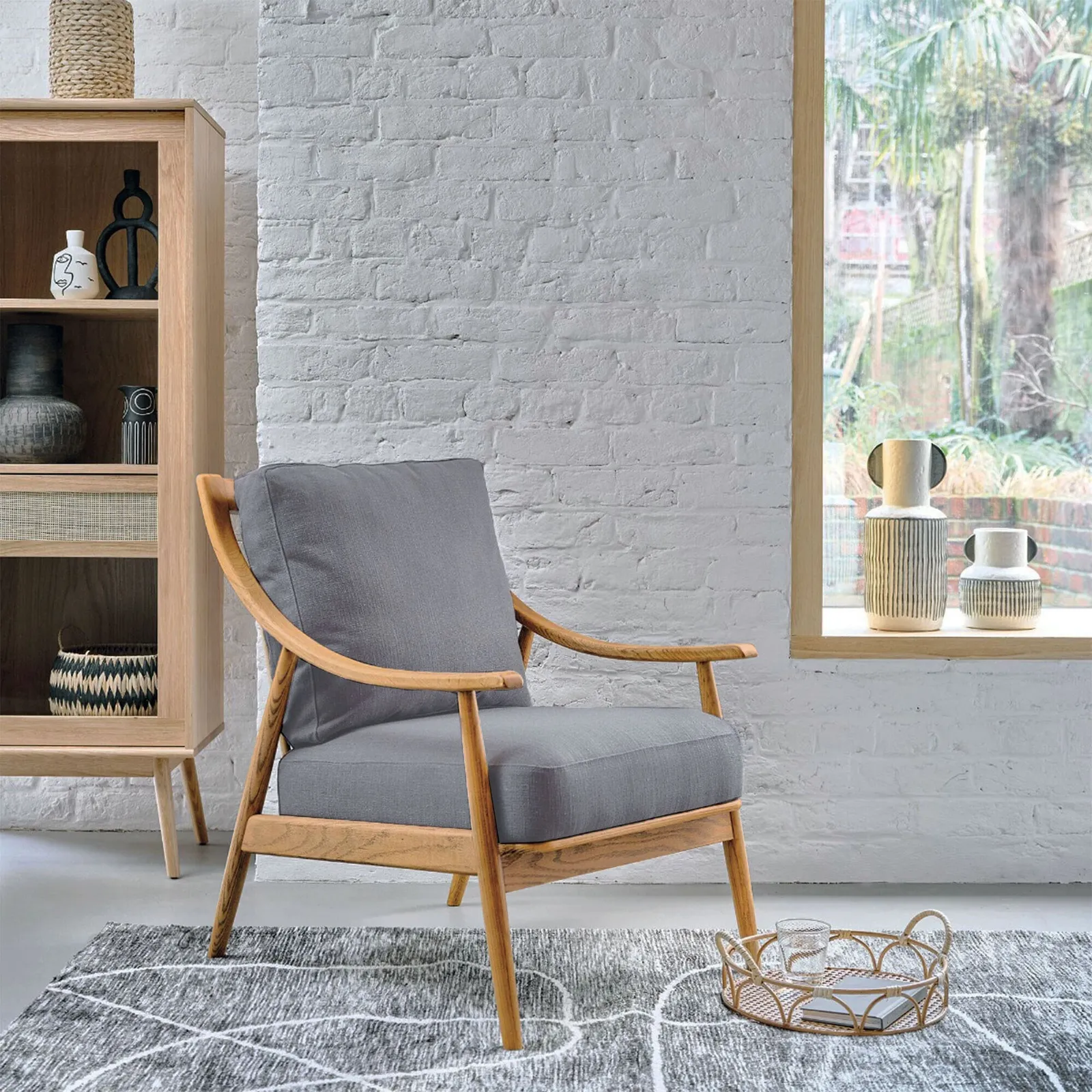 Runa Armchair, Grey Fabric | Barker & Stonehouse 2