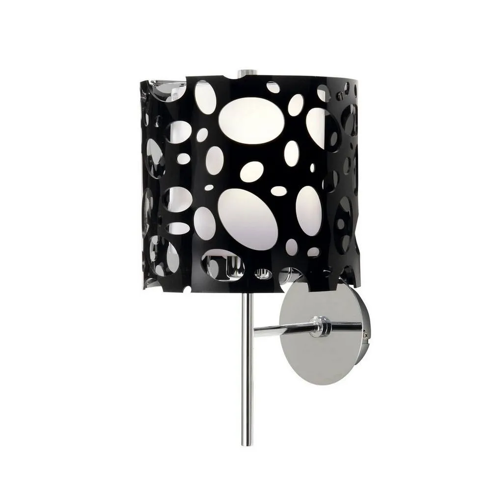 Netlighting Lupin Wall Lamp Gloss Black White Acrylic Chrome E27 CFL Included