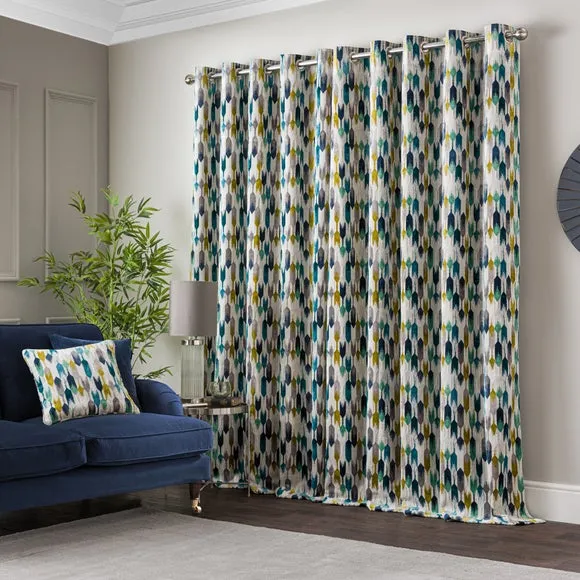 Kelso Cut Velvet Eyelet Curtains 5