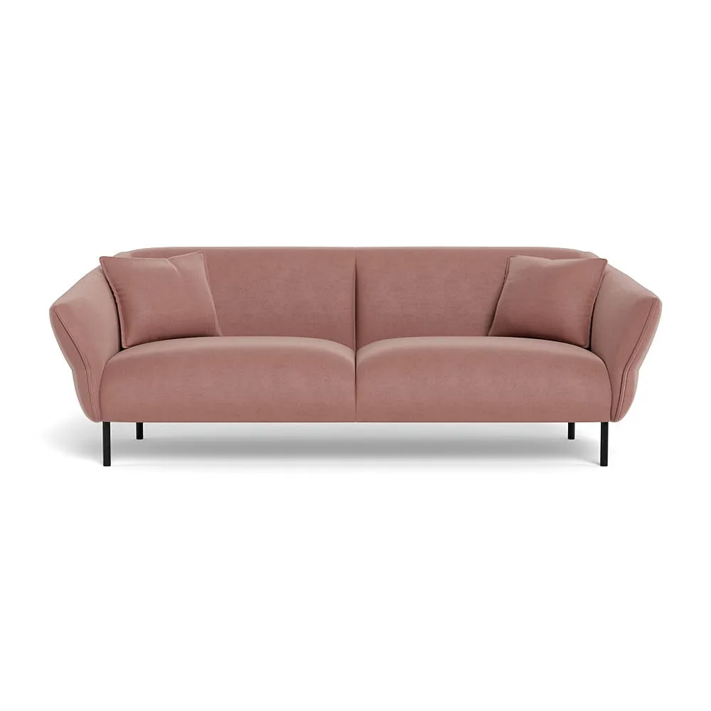 Heal's Alto 4 Seater Sofa Smart Luxe Velvet Dusky Pink Black Feet