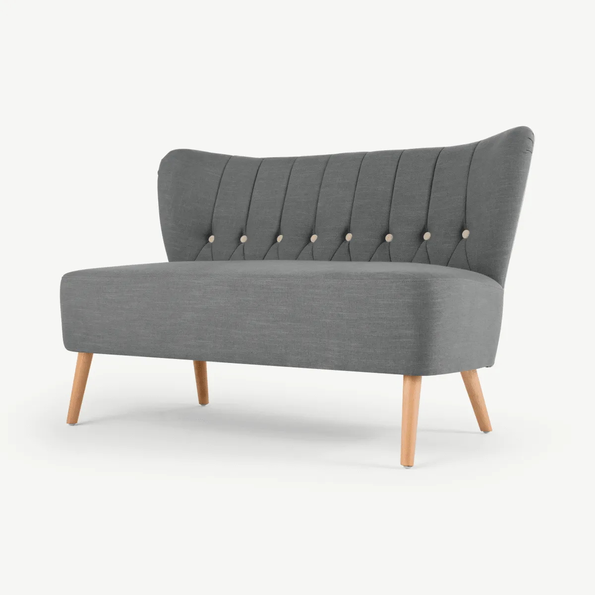 Charley 2 Seater Sofa, Graphite Grey Fabric