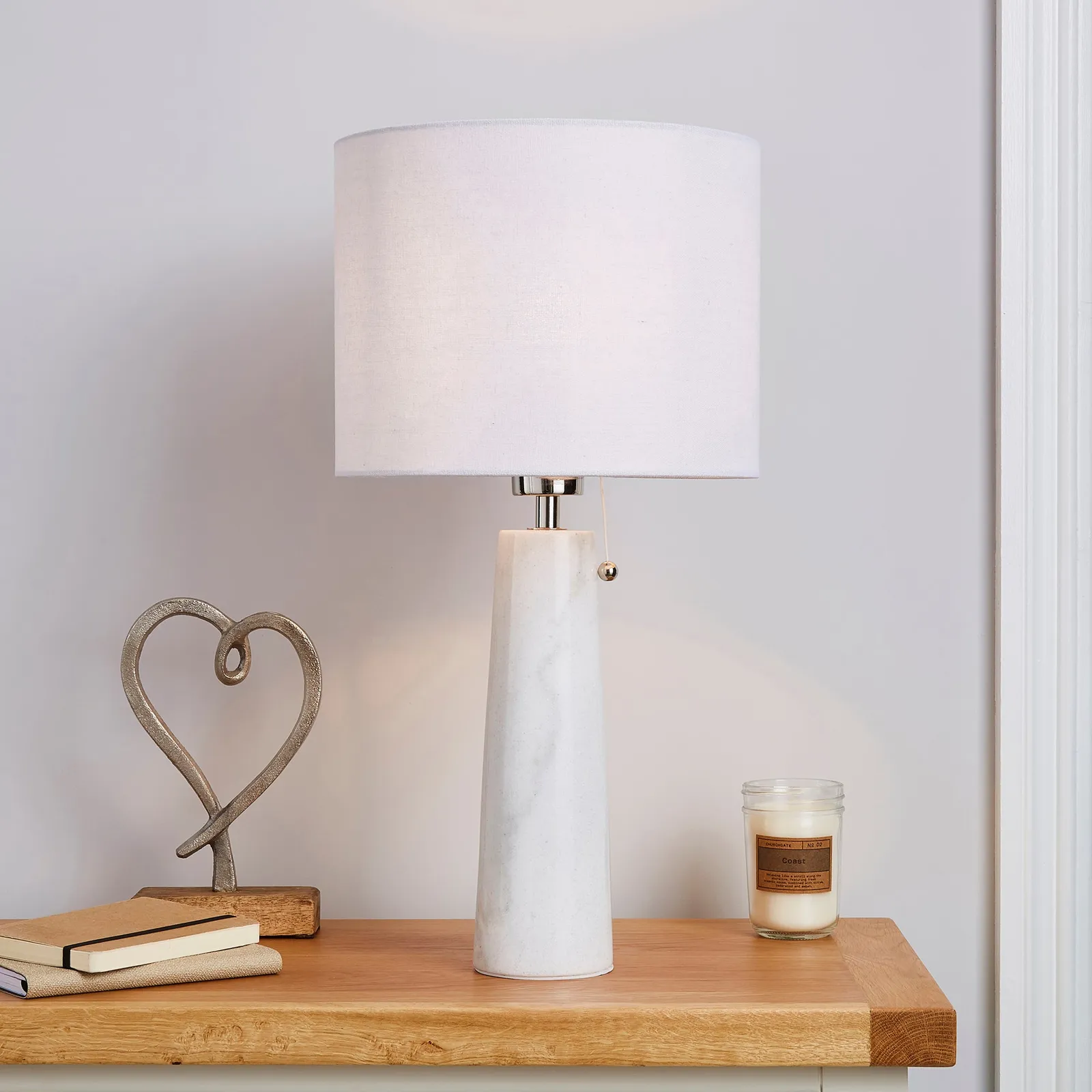 Dorma Purity Marble Table Lamp White
