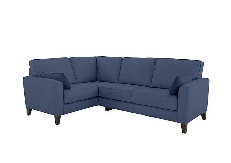 Brondby Small Fabric Left Hand Facing Corner Sofa - Blue