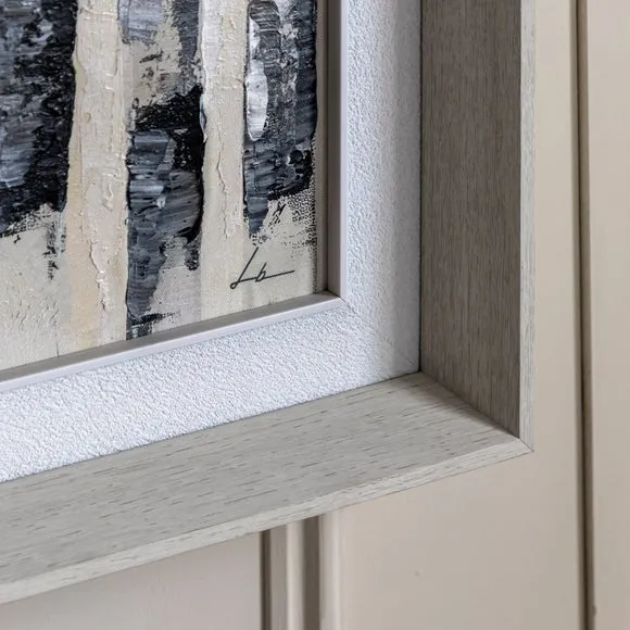 Cedar and Sage Through the Tree Trunks Abstract Framed Canvas 3