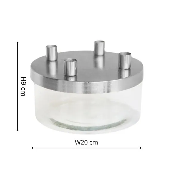 Metal Candlestick Holder with Glass Bowl 5