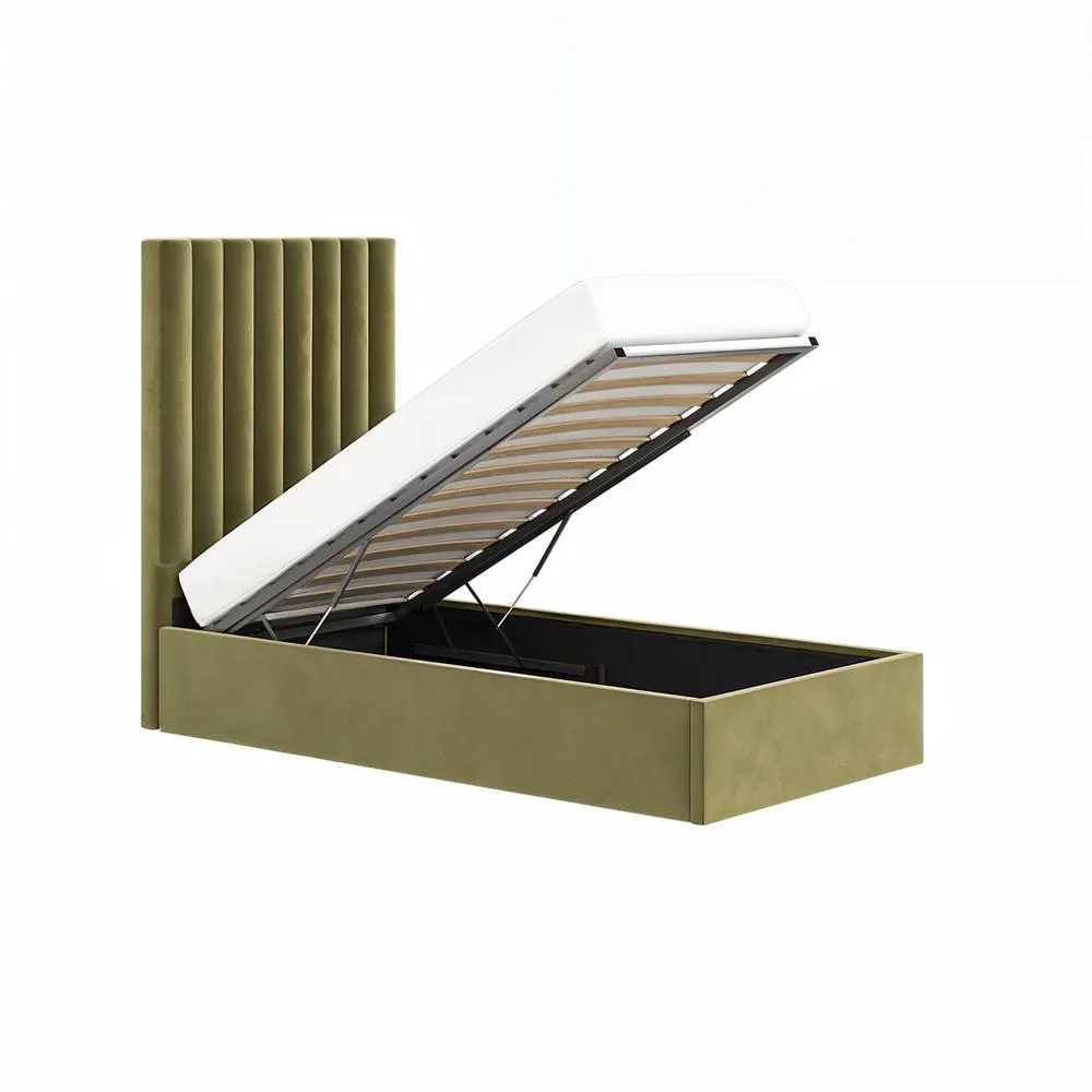 Flair Everley Single Ottoman Bed in Green 6