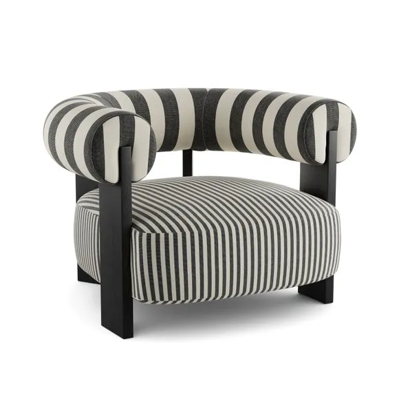 Fallon Woven Stripe Bolster Accent Chair 6