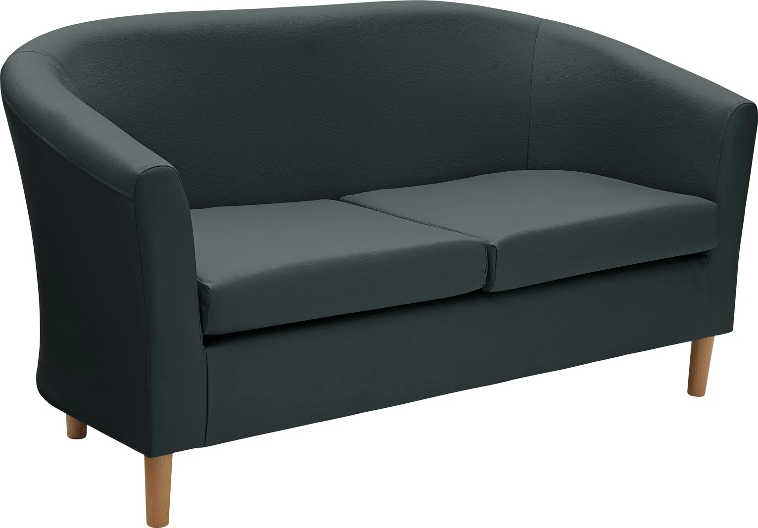 Argos Home 2 Seater Faux Leather Tub Sofa - Black