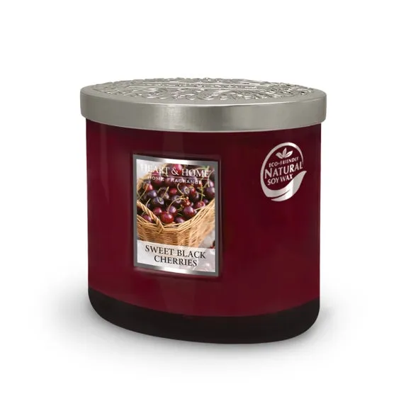 Heart and Home Ellipse Sweet Black Cherries Multi Wick Candle 3