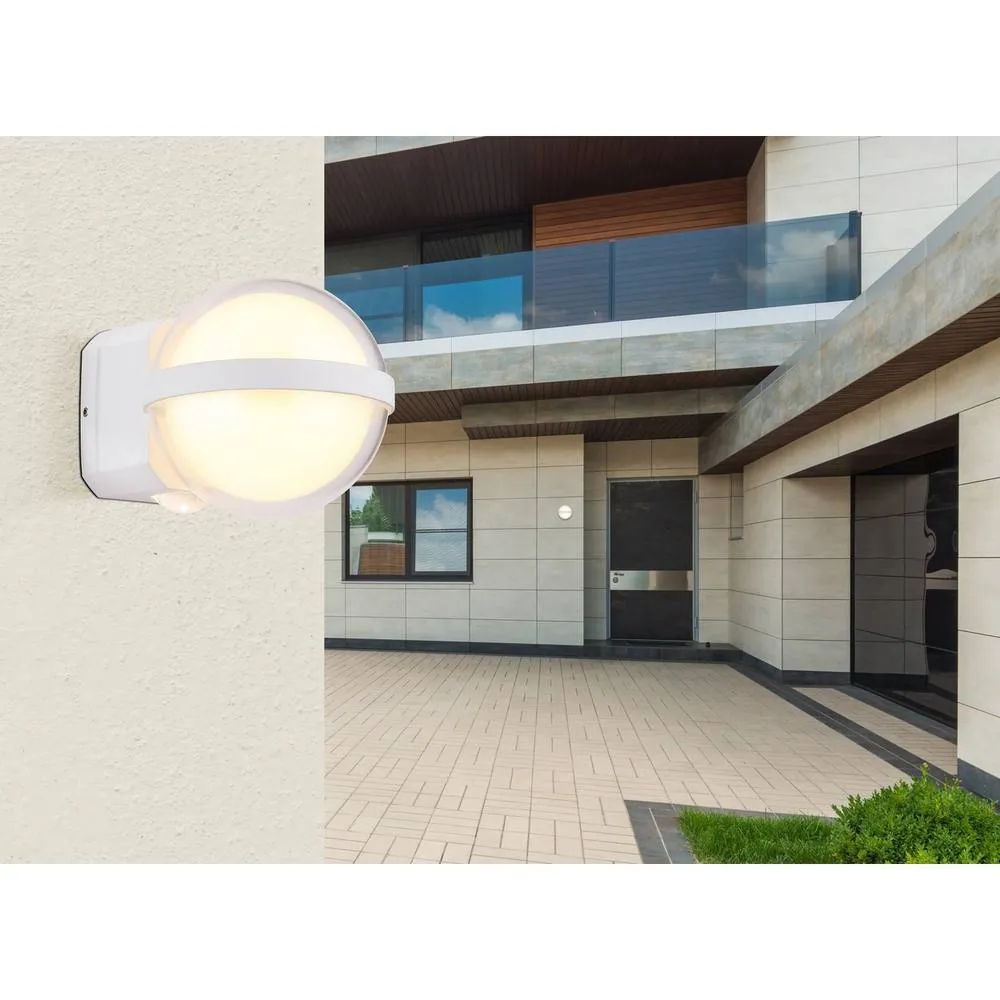 Netlighting Illi Outdoor Globe Wall Lamp White Matt IP54 LED 3000K 4