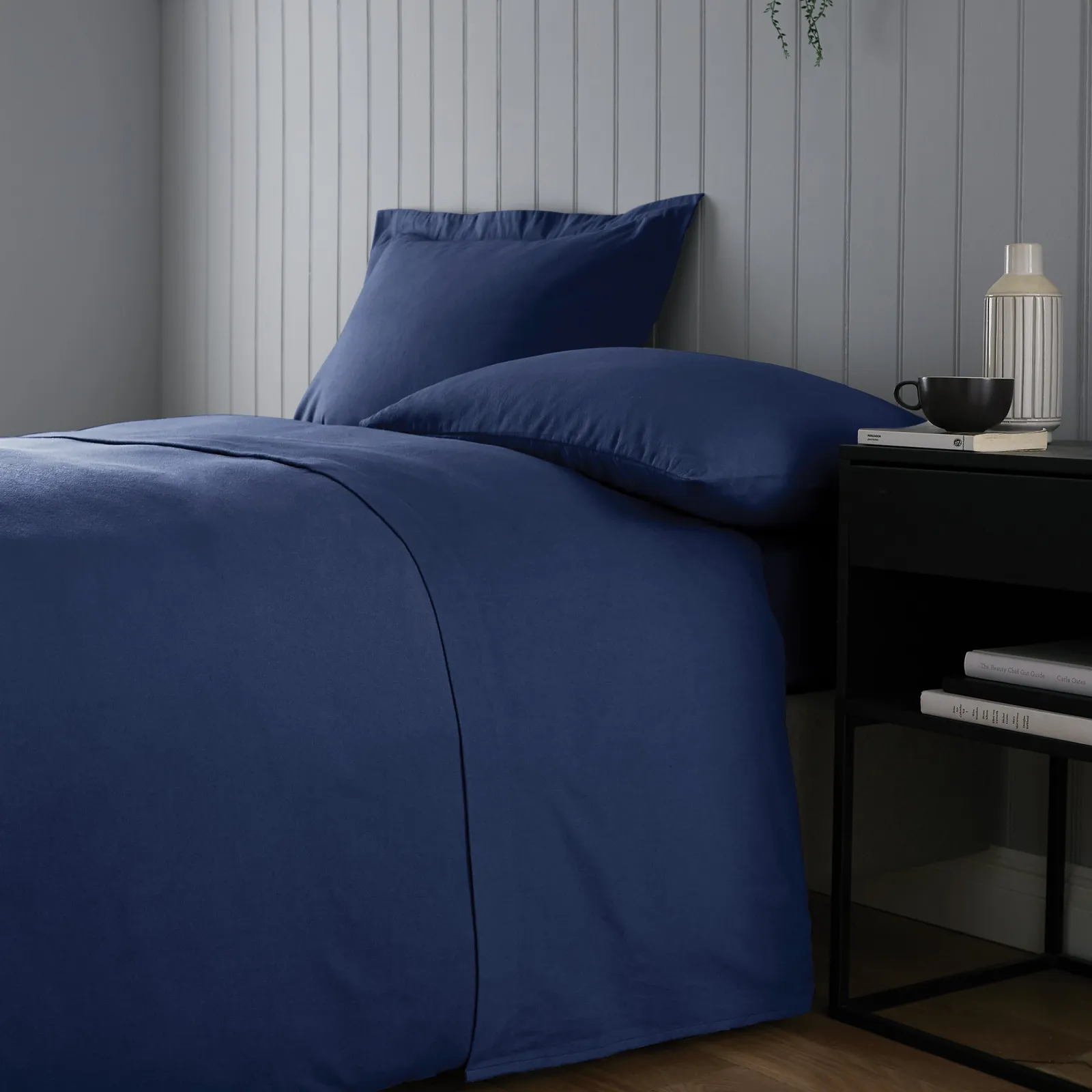 Soft & Cosy Luxury Brushed Cotton Flat Sheet Navy Blue